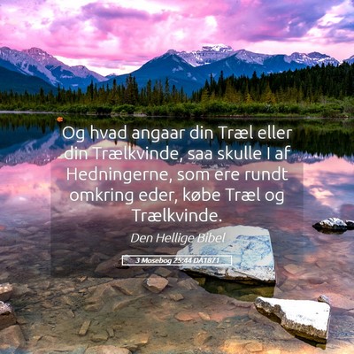 Picture 05 - 3 Mosebog 25:44 DA1871 - Og hvad angaar din Træl eller din Trælkvinde, - Bible Verse Picture