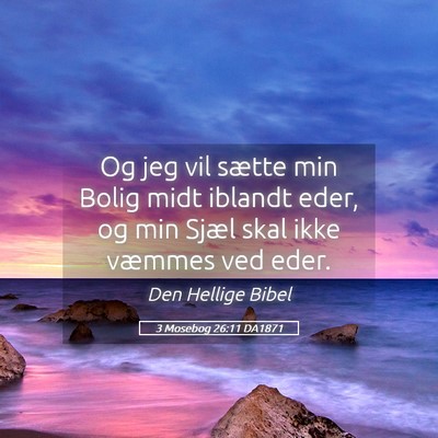 Picture 05 - 3 Mosebog 26:11 DA1871 - Og jeg vil sætte min Bolig midt iblandt eder, og - Bible Verse Picture