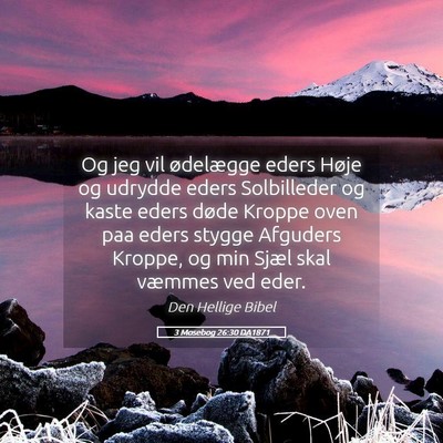 Picture 05 - 3 Mosebog 26:30 DA1871 - Og jeg vil ødelægge eders Høje og udrydde - Bible Verse Picture