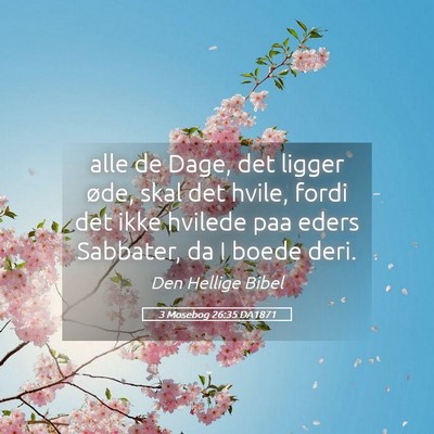Picture 05 - 3 Mosebog 26:35 DA1871 - alle de Dage, det ligger øde, skal det hvile, - Bible Verse Picture