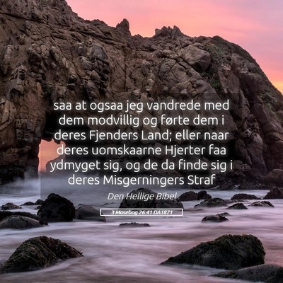 Picture 05 - 3 Mosebog 26:41 DA1871 - saa at ogsaa jeg vandrede med dem modvillig og - Bible Verse Picture