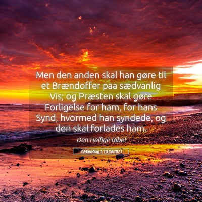Picture 05 - 3 Mosebog 5:10 DA1871 - Men den anden skal han gøre til et Brændoffer - Bible Verse Picture