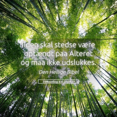 Picture 05 - 3 Mosebog 6:6 DA1871 - Ilden skal stedse være optændt paa Alteret og - Bible Verse Picture