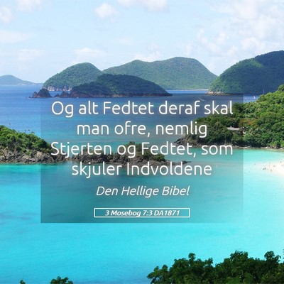 Picture 05 - 3 Mosebog 7:3 DA1871 - Og alt Fedtet deraf skal man ofre, nemlig - Bible Verse Picture
