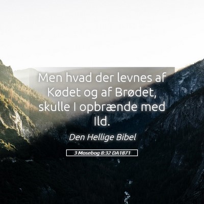 Picture 05 - 3 Mosebog 8:32 DA1871 - Men hvad der levnes af Kødet og af Brødet, - Bible Verse Picture