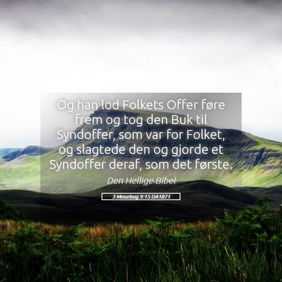 Picture 05 - 3 Mosebog 9:15 DA1871 - Og han lod Folkets Offer føre frem og tog den - Bible Verse Picture