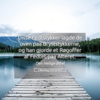 Picture 05 - 3 Mosebog 9:20 DA1871 - Disse Fedtstykker lagde de oven paa - Bible Verse Picture
