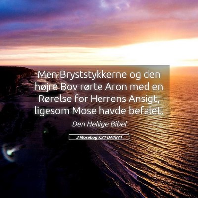 Picture 05 - 3 Mosebog 9:21 DA1871 - Men Bryststykkerne og den højre Bov rørte Aron - Bible Verse Picture
