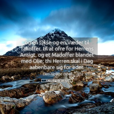 Picture 05 - 3 Mosebog 9:4 DA1871 - og en Okse og en Væder til Takoffer, til at ofre - Bible Verse Picture