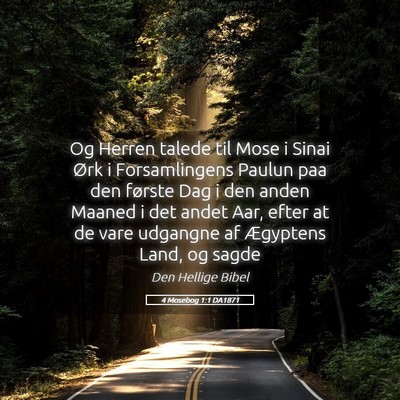 Picture 05 - 4 Mosebog 1:1 DA1871 - Og Herren talede til Mose i Sinai Ørk i - Bible Verse Picture