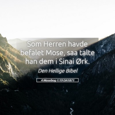 Picture 05 - 4 Mosebog 1:19 DA1871 - Som Herren havde befalet Mose, saa talte han dem - Bible Verse Picture