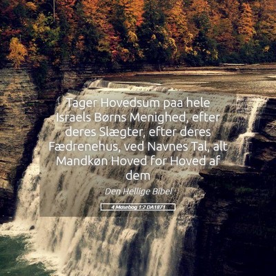 Picture 05 - 4 Mosebog 1:2 DA1871 - Tager Hovedsum paa hele Israels Børns Menighed, - Bible Verse Picture
