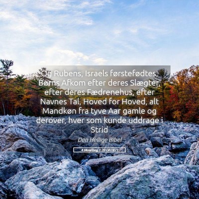 Picture 05 - 4 Mosebog 1:20 DA1871 - Og Rubens, Israels førstefødtes, Børns Afkom - Bible Verse Picture