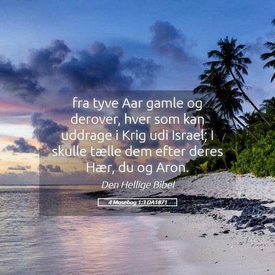 Picture 05 - 4 Mosebog 1:3 DA1871 - fra tyve Aar gamle og derover, hver som kan - Bible Verse Picture