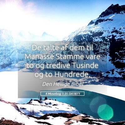 Picture 05 - 4 Mosebog 1:35 DA1871 - De talte af dem til Manasse Stamme vare to og - Bible Verse Picture