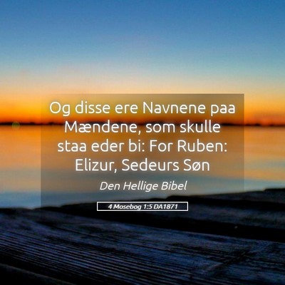 Picture 05 - 4 Mosebog 1:5 DA1871 - Og disse ere Navnene paa Mændene, som skulle - Bible Verse Picture