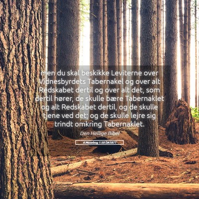 Picture 05 - 4 Mosebog 1:50 DA1871 - men du skal beskikke Leviterne over Vidnesbyrdets - Bible Verse Picture
