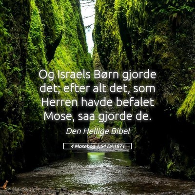 Picture 05 - 4 Mosebog 1:54 DA1871 - Og Israels Børn gjorde det; efter alt det, som - Bible Verse Picture