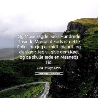 Picture 05 - 4 Mosebog 11:21 DA1871 - Og Mose sagde: Seks Hundrede Tusinde Mænd til - Bible Verse Picture