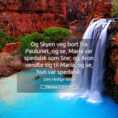 Picture 05 - 4 Mosebog 12:10 DA1871 - Og Skyen veg bort fra Paulunet, og se, Maria var - Bible Verse Picture