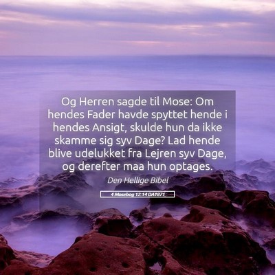 Picture 05 - 4 Mosebog 12:14 DA1871 - Og Herren sagde til Mose: Om hendes Fader havde - Bible Verse Picture