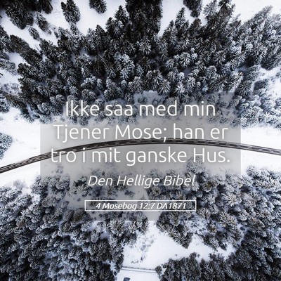 Picture 05 - 4 Mosebog 12:7 DA1871 - Ikke saa med min Tjener Mose; han er tro i mit - Bible Verse Picture