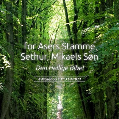 Picture 05 - 4 Mosebog 13:13 DA1871 - for Asers Stamme Sethur, Mikaels - Bible Verse Picture
