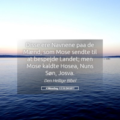 Picture 05 - 4 Mosebog 13:16 DA1871 - Disse ere Navnene paa de Mænd, som Mose sendte - Bible Verse Picture