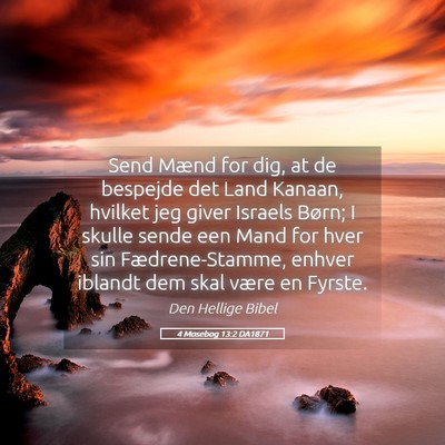 Picture 05 - 4 Mosebog 13:2 DA1871 - Send Mænd for dig, at de bespejde det Land - Bible Verse Picture