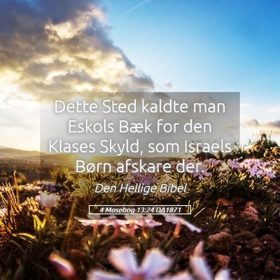 Picture 05 - 4 Mosebog 13:24 DA1871 - Dette Sted kaldte man Eskols Bæk for den Klases - Bible Verse Picture
