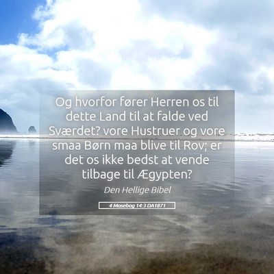 Picture 05 - 4 Mosebog 14:3 DA1871 - Og hvorfor fører Herren os til dette Land til at - Bible Verse Picture