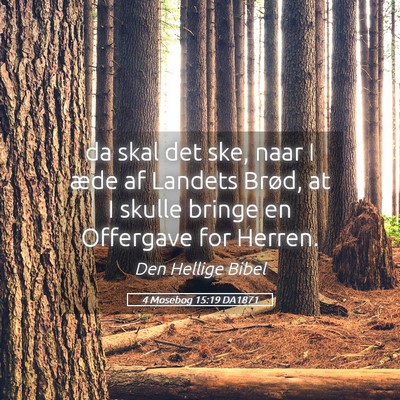 Picture 05 - 4 Mosebog 15:19 DA1871 - da skal det ske, naar I æde af Landets Brød, at - Bible Verse Picture