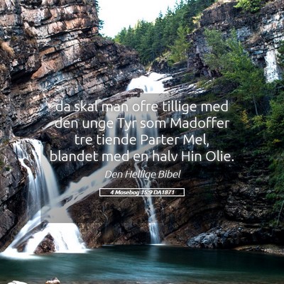 Picture 05 - 4 Mosebog 15:9 DA1871 - da skal man ofre tillige med den unge Tyr som - Bible Verse Picture