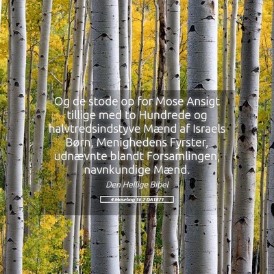 Picture 05 - 4 Mosebog 16:2 DA1871 - Og de stode op for Mose Ansigt tillige med to - Bible Verse Picture