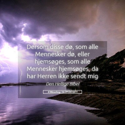 Picture 05 - 4 Mosebog 16:29 DA1871 - Dersom disse dø, som alle Mennesker dø, eller - Bible Verse Picture