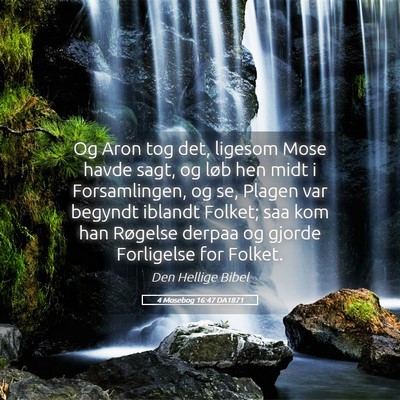 Picture 05 - 4 Mosebog 16:47 DA1871 - Og Aron tog det, ligesom Mose havde sagt, og løb - Bible Verse Picture