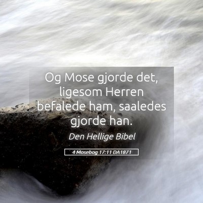 Picture 05 - 4 Mosebog 17:11 DA1871 - Og Mose gjorde det, ligesom Herren befalede ham, - Bible Verse Picture