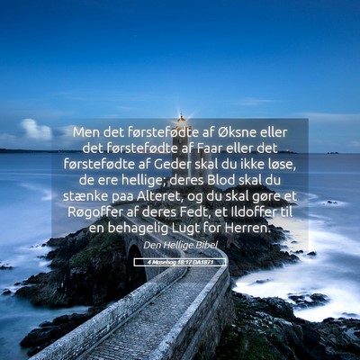 Picture 05 - 4 Mosebog 18:17 DA1871 - Men det førstefødte af Øksne eller det - Bible Verse Picture