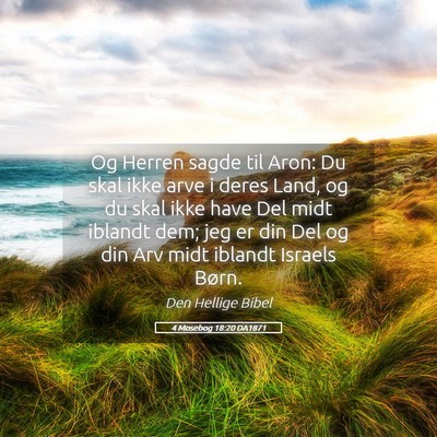 Picture 05 - 4 Mosebog 18:20 DA1871 - Og Herren sagde til Aron: Du skal ikke arve i - Bible Verse Picture