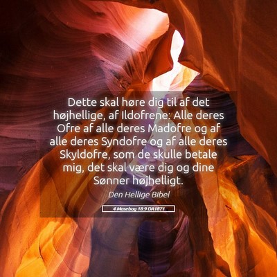 Picture 05 - 4 Mosebog 18:9 DA1871 - Dette skal høre dig til af det højhellige, af - Bible Verse Picture