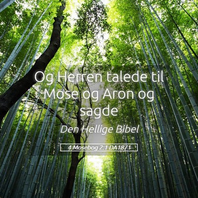Picture 05 - 4 Mosebog 2:1 DA1871 - Og Herren talede til Mose og Aron og - Bible Verse Picture