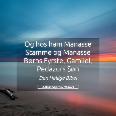 Picture 05 - 4 Mosebog 2:20 DA1871 - Og hos ham Manasse Stamme og Manasse Børns - Bible Verse Picture