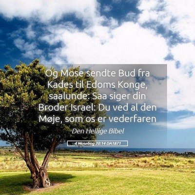 Picture 05 - 4 Mosebog 20:14 DA1871 - Og Mose sendte Bud fra Kades til Edoms Konge, - Bible Verse Picture