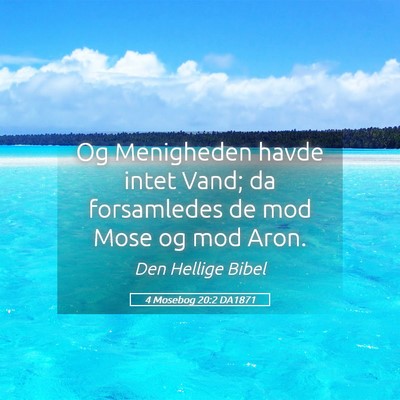 Picture 05 - 4 Mosebog 20:2 DA1871 - Og Menigheden havde intet Vand; da forsamledes de - Bible Verse Picture
