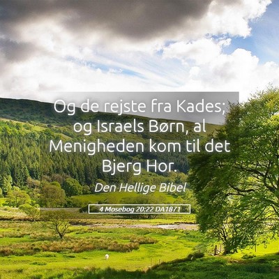 Picture 05 - 4 Mosebog 20:22 DA1871 - Og de rejste fra Kades; og Israels Børn, al - Bible Verse Picture
