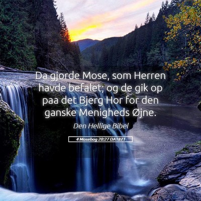 Picture 05 - 4 Mosebog 20:27 DA1871 - Da gjorde Mose, som Herren havde befalet; og de - Bible Verse Picture