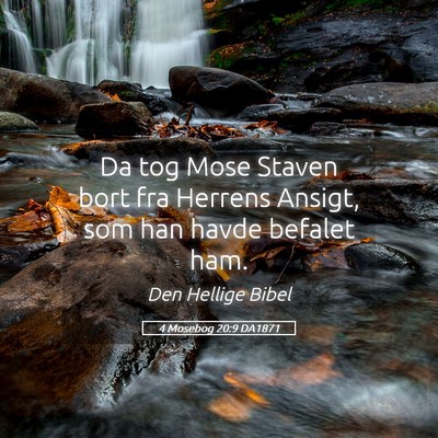 Picture 05 - 4 Mosebog 20:9 DA1871 - Da tog Mose Staven bort fra Herrens Ansigt, som - Bible Verse Picture