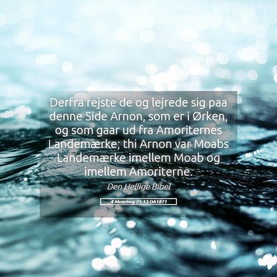 Picture 05 - 4 Mosebog 21:13 DA1871 - Derfra rejste de og lejrede sig paa denne Side - Bible Verse Picture