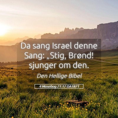 Picture 05 - 4 Mosebog 21:17 DA1871 - Da sang Israel denne Sang: „Stig, Brønd! - Bible Verse Picture