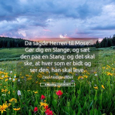 Picture 05 - 4 Mosebog 21:8 DA1871 - Da sagde Herren til Mose: Gør dig en Slange, og - Bible Verse Picture